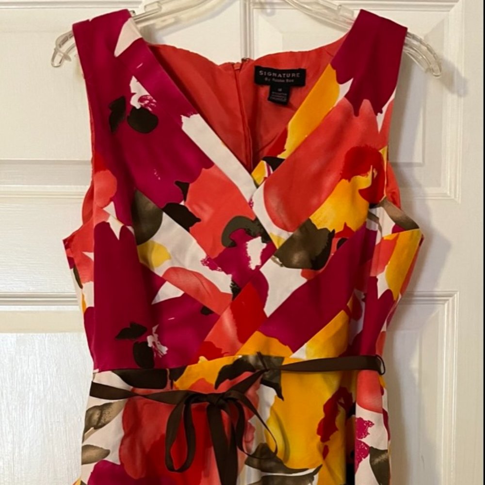 Size 14 multicolor dress with ribbon belt
